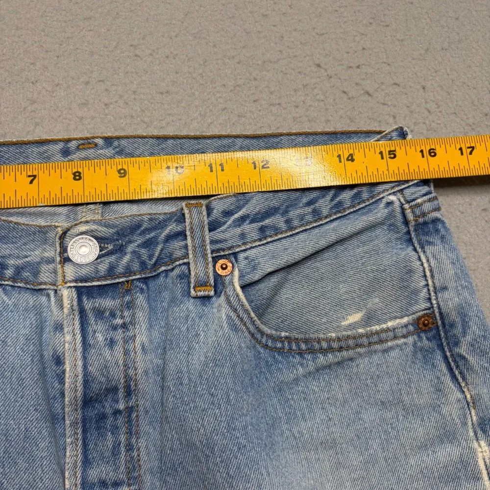 Levi's 501 Denim Shorts Mens 34 Light Wash Vintage 90s Distressed Cut Off USA